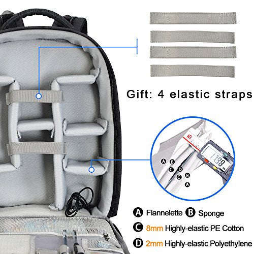 CADeN Camera Backpack Professional DSLR Bag with USB Charging Port Rain Cover Photography Laptop ...