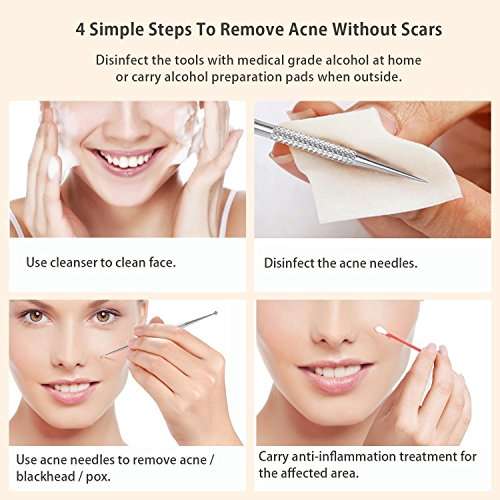 Pimple Popper Tool, Aooeou Stainless Steel Pimple Acne Blackhead Remover Curved Tweezer Treatment...