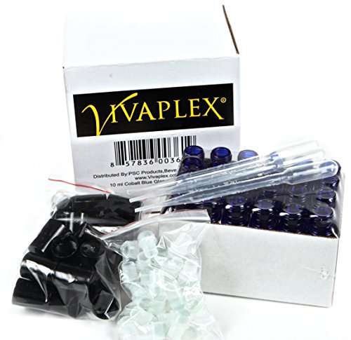 24, Cobalt Blue, 10 ml Glass Roll On Bottles with 3-3 ml Dropper's