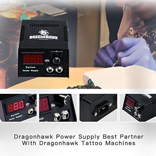 Dragonhawk Complete Tattoo Kit 2pcs Coil Tattoo Machine Tattoo Guns Color Immortal Inks Power...