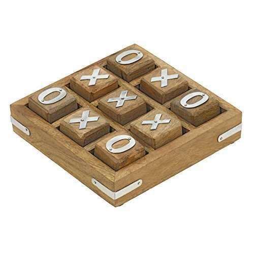 Indian Glance Tic Tac Toe Game Wooden Set for Kids Children - Travel Board Brain Teaser Game - Un...