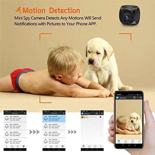Spy Hidden Camera WiFi Wireless Mini CameraHD 1080P Spy Camera with 170 Degree Wide-Angle View, ...