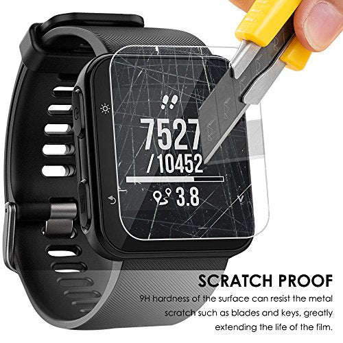 Screen Protector for Garmin Forerunner 35, AFUNTA 3 Pack Tempered Glass Film Anti-Scratch High De...