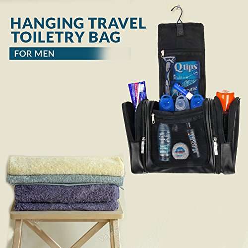 Leather Hanging Travel Toiletry Bag for Men for Your Toiletries & Shaving Essentials - 4 Sizes in...