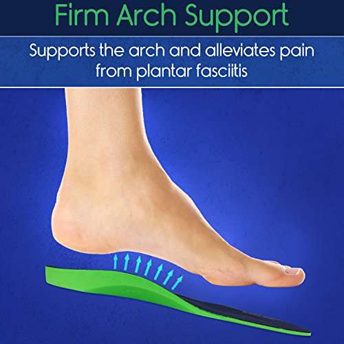 ViveSole Plantar Fasciitis Insoles - Foot Arch Support Orthotic - Firm Foam Shoe Inserts for Men,...