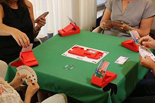 Bridge Bidding Boxes - Set of 4 High Famous LION Quality Plastic Cards Durable Carrying Case Wash...