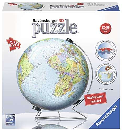 Ravensburger The Earth 540 Piece 3D Jigsaw Puzzle for Kids and Adults - Easy Click Technology Mea...