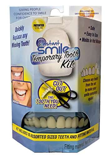 Instant Smile Temporary Tooth Kit - 3 Shades Included (Bright, Natural, Dark) - Does Not Stain an...