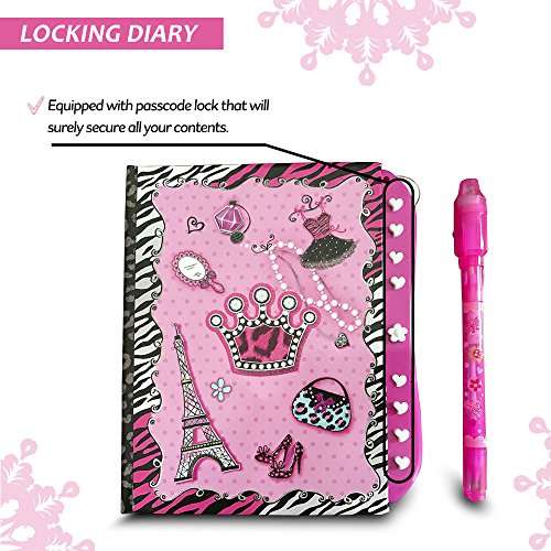 Girls Diary - 5, 6, 7, 8, 9, 10 Year Old Girl Gifts - Secret Diva Journal Notebook Set with Passc...