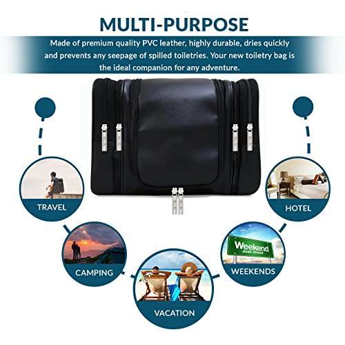 Leather Hanging Travel Toiletry Bag for Men for Your Toiletries & Shaving Essentials - 4 Sizes in...