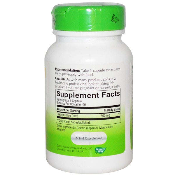 Nature's Way, Oregon Grape Root, 500 mg, 90 Capsules