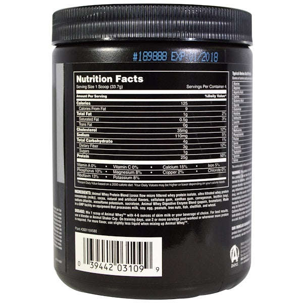 Universal Nutrition, Animal Muscle Food, Whey, Chocolate, (135 g)