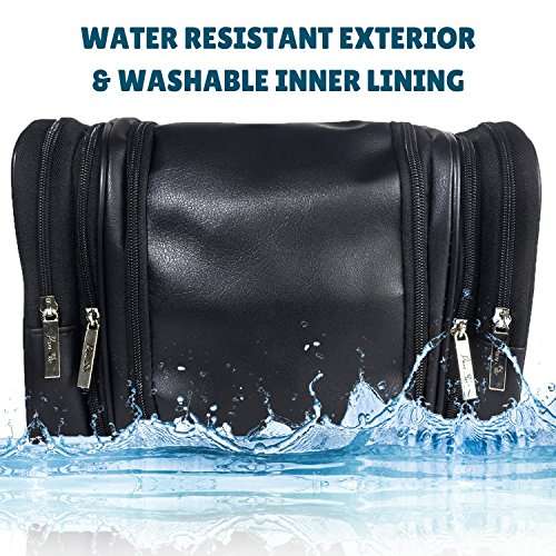 Leather Hanging Travel Toiletry Bag for Men for Your Toiletries & Shaving Essentials - 4 Sizes in...