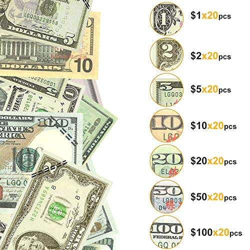 Orcalo Fake Money Prop Money Dollar $3,760 Fake Dollar Bills Play Money USD Cinema Props Prop Stack