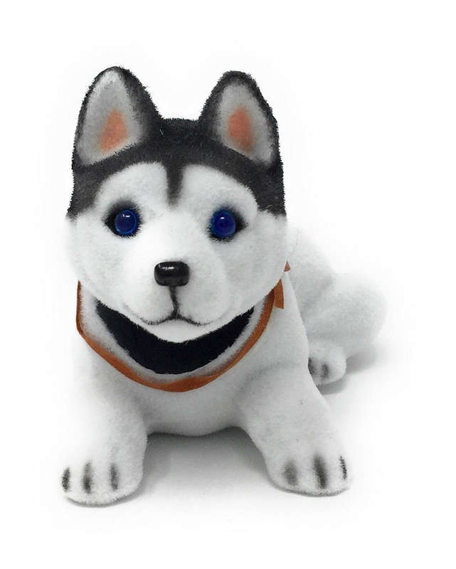 Noveltees Company Bobbing Head Dog, Bobble Head Siberian Husky