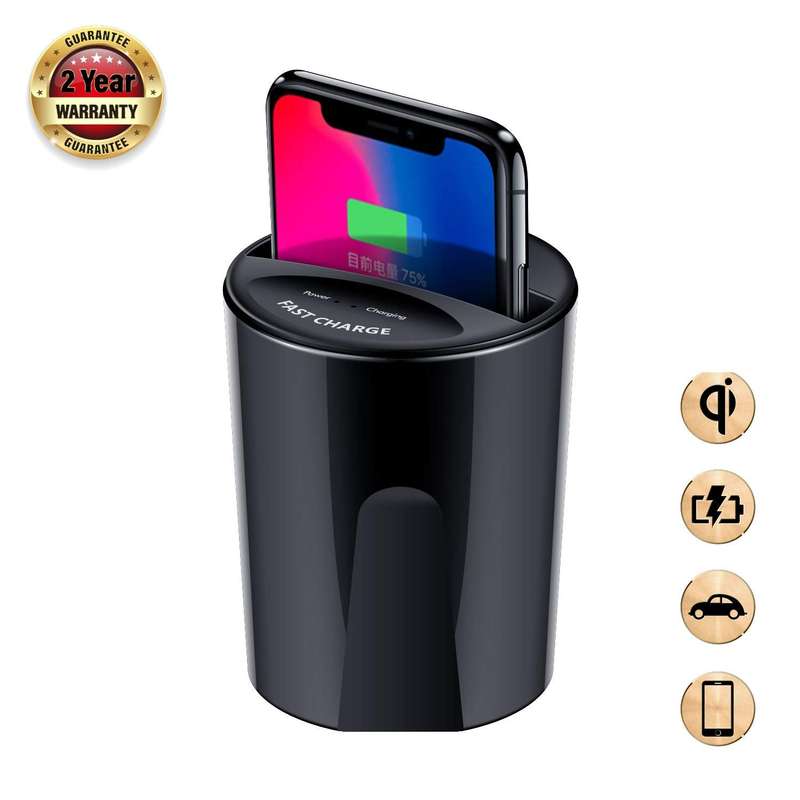 Car Wireless Charger Cup Holder qi Wireless car Charger Wireless Charger Phone Charger Fast Wirel...