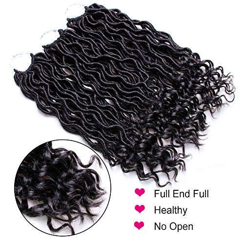 6 Packs Goddess Locs Crochet Hair Wavy Curly Faux Locs Crochet Braids Synthetic Hair Extensions...