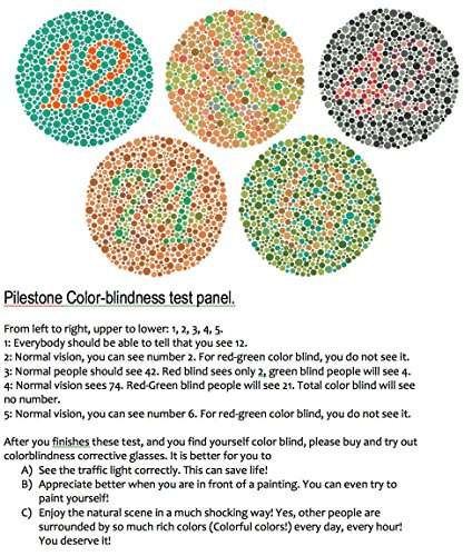 Pilestone TP-012 Color Blind Corrective Glasses for Red-Green Blindness (Color Blind Glasses)