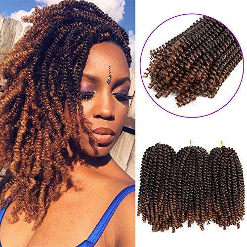 3 Pack Spring Twist Hair Braiding Xpression Bomb Ombre Colors Braiding Crochet Synthetic Fluffy H...