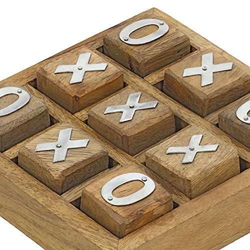 Indian Glance Tic Tac Toe Game Wooden Set for Kids Children - Travel Board Brain Teaser Game - Un...