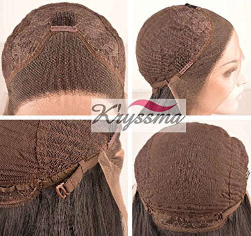 K'ryssma Reddish Blonde Lace Front Wigs Wavy Natural Looking Side Parting Glueless Synthetic Wigs...