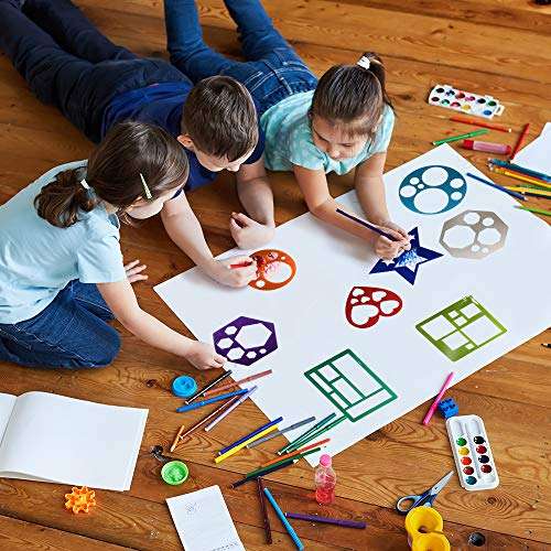Karty Shape Stencil Set for Kids (10-Piece Set) | Colorful Drawing Template Kit | Fun Arts and Cr...