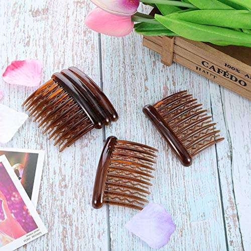 Gejoy 12 Pieces Plastic Teeth Hair Combs Tortoise Side Comb Hair Accessories for Fine Hair, Black...