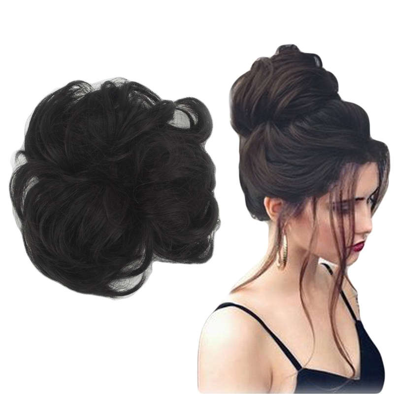 Focussexy Scrunchie Bun Up Do Hair piece Hair Ribbon Ponytail Extensions Wavy Curly or Messy 14...