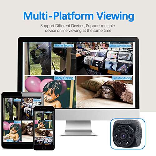 Spy Hidden Camera WiFi Wireless Mini CameraHD 1080P Spy Camera with 170 Degree Wide-Angle View, ...
