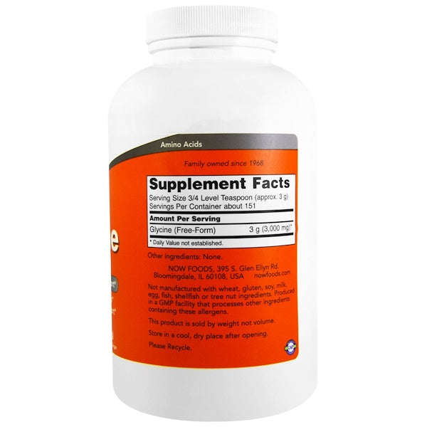 Now Foods, Glycine, Pure Powder, 1 lb (454 g)