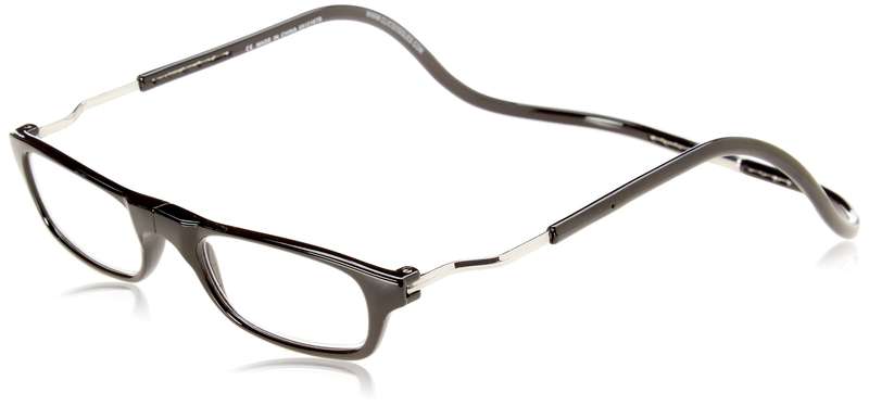 CliC Magnetic Closure Reading Glasses XXL with Adjustable Headband Black 1.50