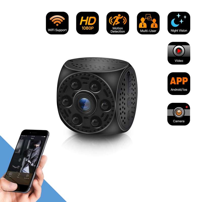 Spy Hidden Camera WiFi Wireless Mini CameraHD 1080P Spy Camera with 170 Degree Wide-Angle View, ...
