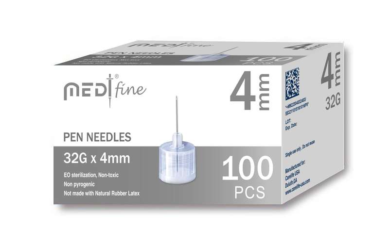 MedtFine Insulin Pen Needles (32G 4mm)
