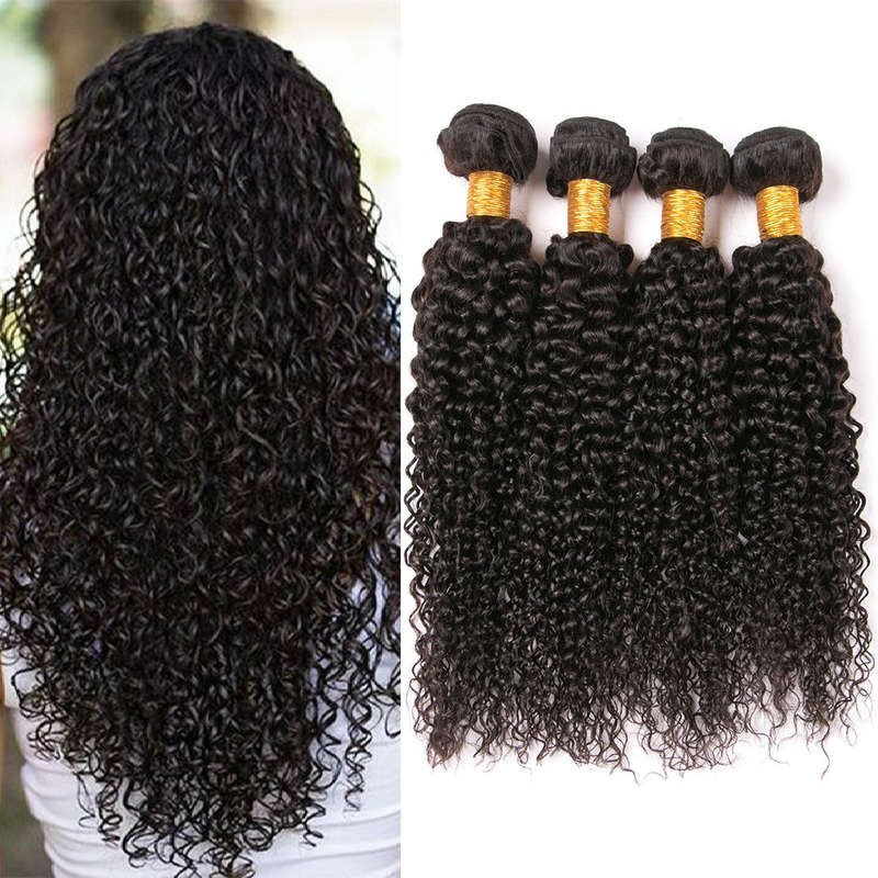 4 Bundles Brazilian Jerry Curl Mongolian Kinkys Curly Hair Extensions Hair Weave Weft 100 Remy Re...