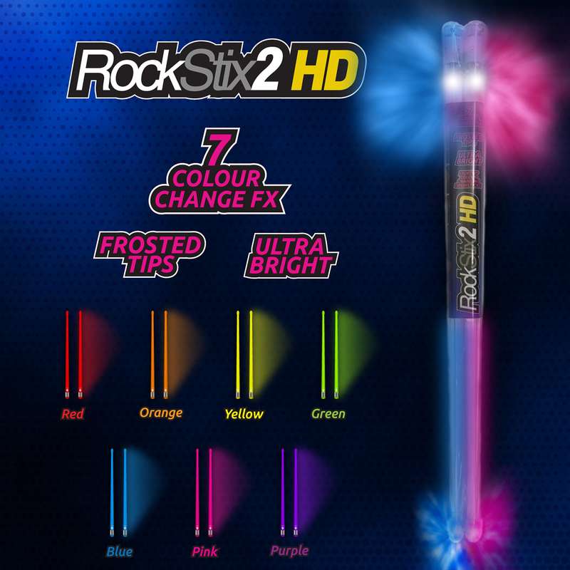ROCKSTIX: Light up Color Changing Drumsticks, Ultra-Bright LEDS, 7 Spectacular Color Effects, Tur...