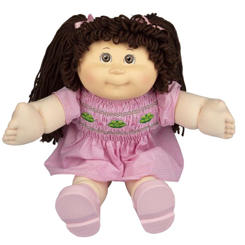 Cabbage Patch Kids Vintage Retro Style Yarn Hair Doll - Original Brunette Hair/Brown Eyes, 16" - ...