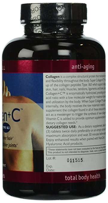 Neocell, Super Collagen + C, Type 1 & 3, 6,000 mg, 250 Tablets Men