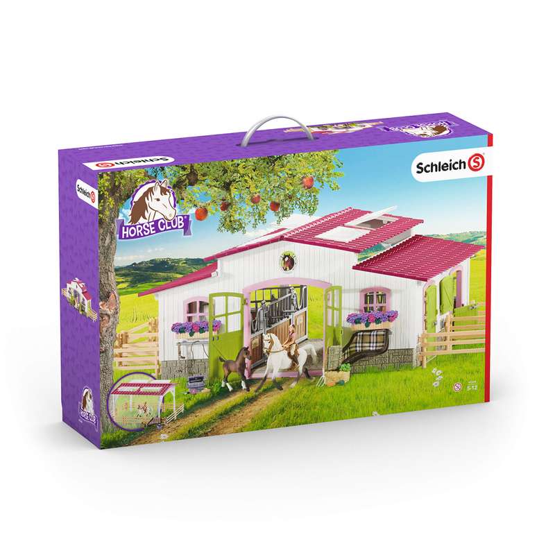 Schleich Horse Club 42344 Riding Centre with Rider and Horses Figurine