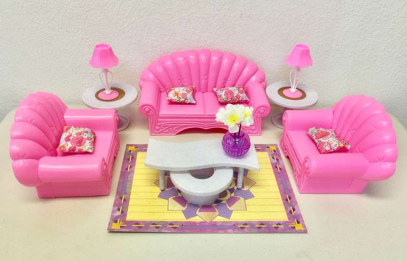 gloria Barbie Size Dollhouse Furniture - Living Room Set