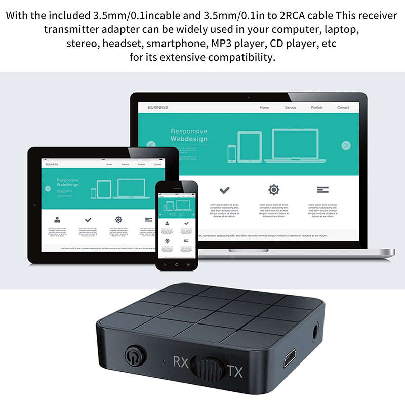Bluetooth Transmitter & Receiver - Wireless Audio Adapter