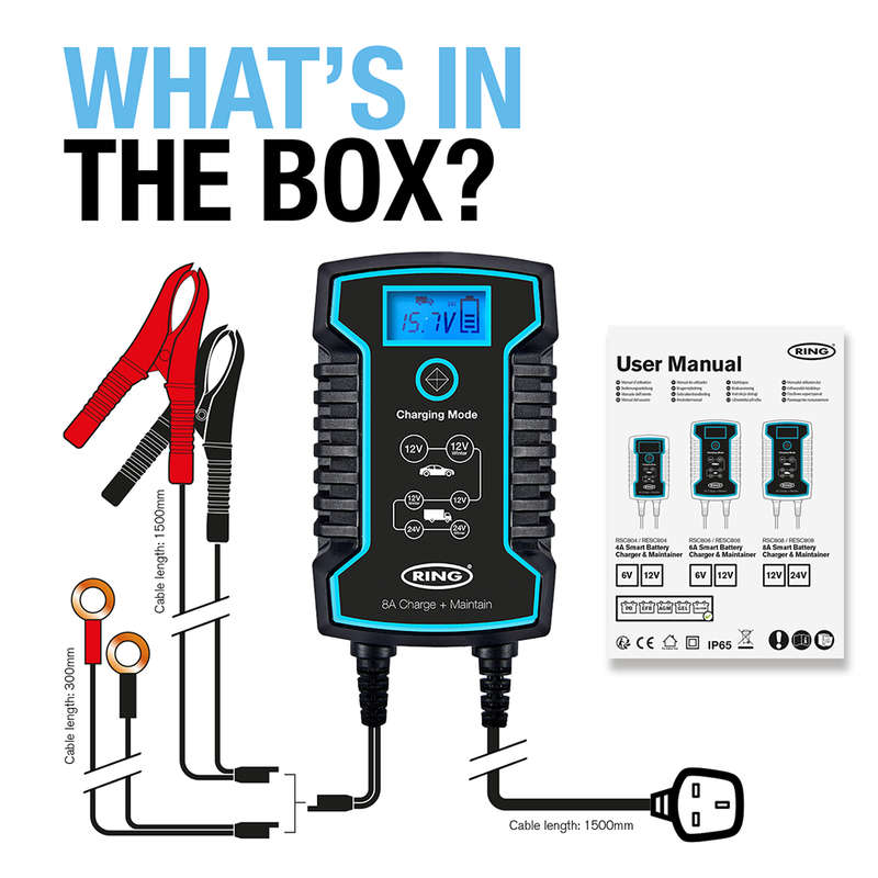 Ring Battery Charger Maintainer 8A 12V/24V