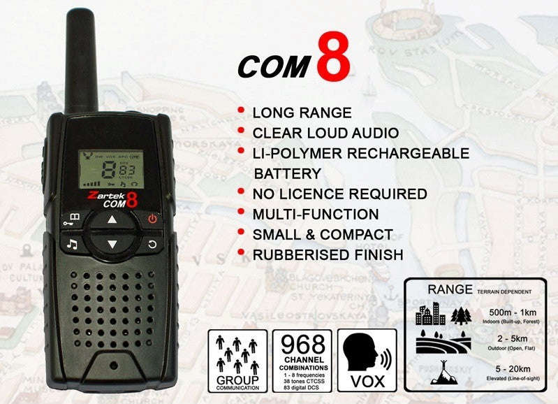 Zartek Rechargeable Two-Way Radio Set