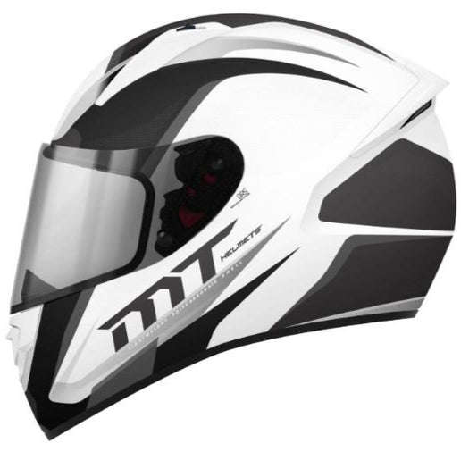 MT Stinger Motorcycle Helmet - White-Black-Grey / XL