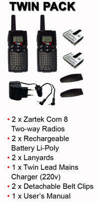 Zartek Rechargeable Two-Way Radio Set