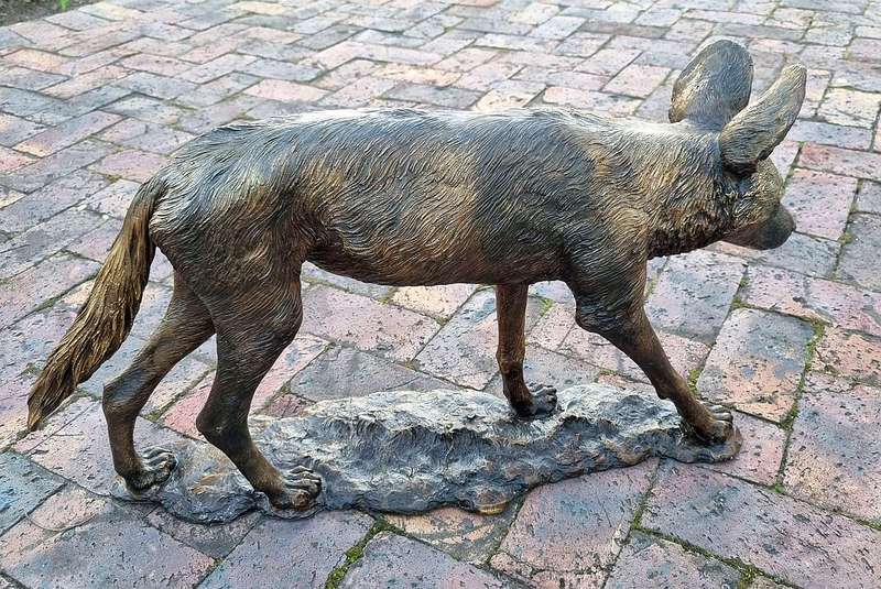 African Wild Dog Bronze Sculpture