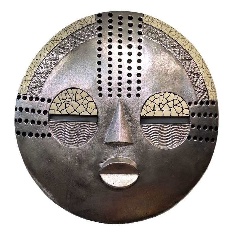 Baluba Mask Large Size Wall Mounted - Aluminium