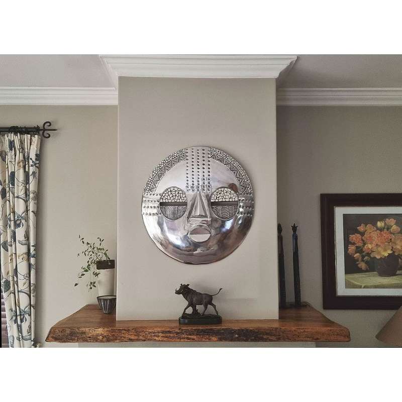 Baluba Mask Large Size Wall Mounted - Aluminium