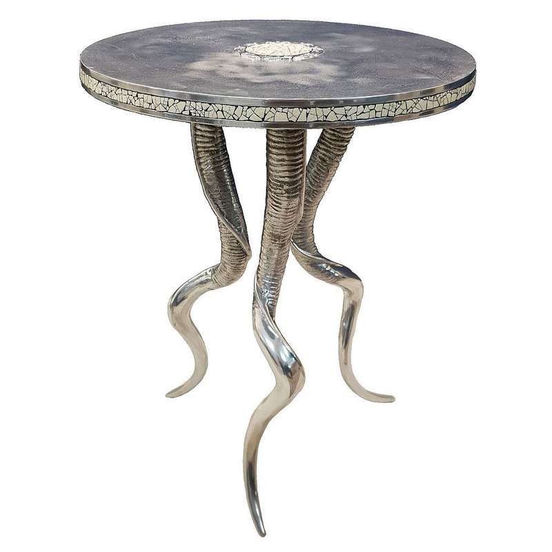 Kudu Horn Side Table - Aluminium