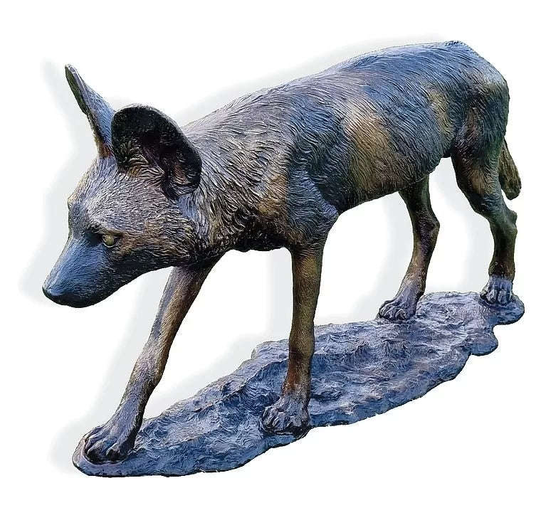 African Wild Dog Bronze Sculpture