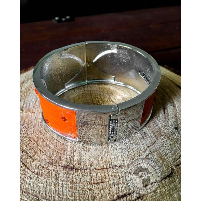 Bangle - Ostrich Leather - Tangerine
